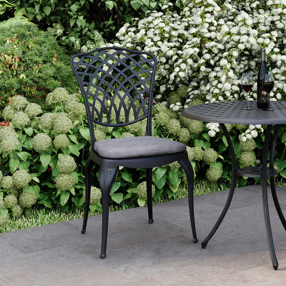 Charles Bentley Cast Aluminium 2 Seater Bistro Set Grey Image 7