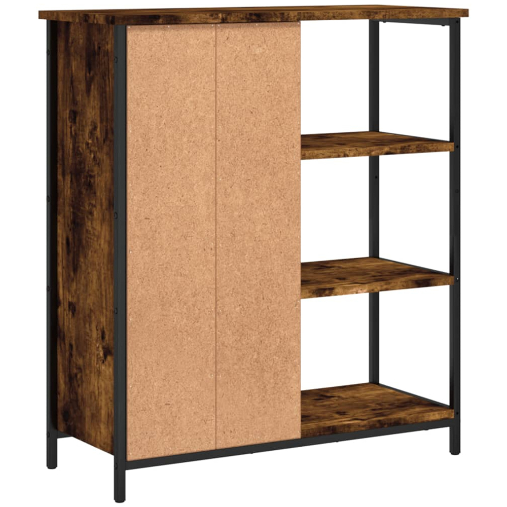 vidaXL Single Door 3 Open Shelf Smoked Oak Sideboard Image 8