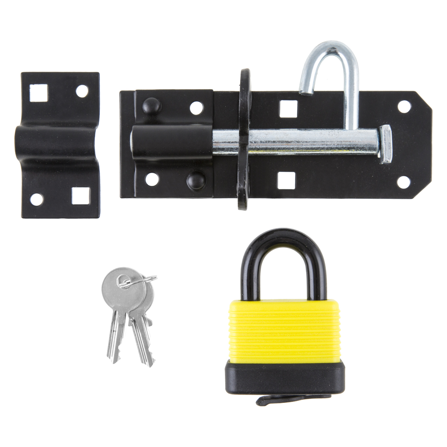 Hiatt 13cm Weather Proof Padlock with Black Bolt Image 1