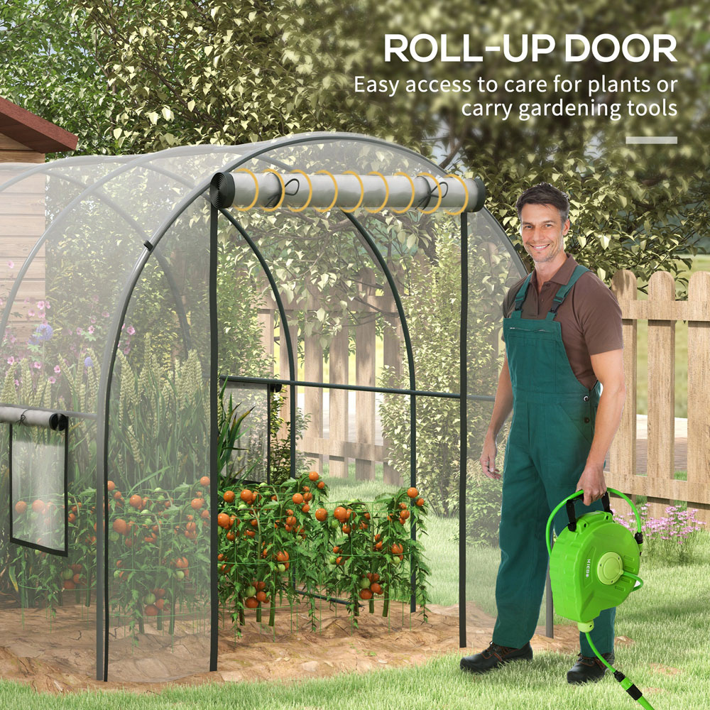 Outsunny Clear Polytunnel 6.5 x 10ft Walk In Greenhouse Image 5