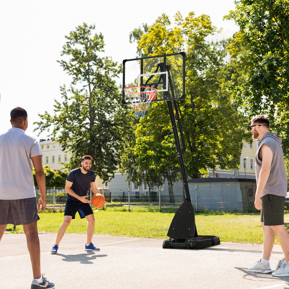 SPORTNOW Black Height Adjustable Basketball Hoop Stand with Weighted Base 290-350cm Image 2
