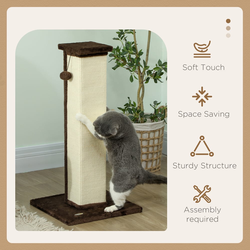 PawHut 81cm Brown Cat Scratching Post Image 6
