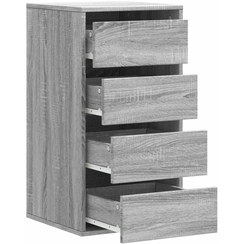 vidaXL 4 Drawer Grey Sonoma Oak Wooden Chest of Drawers Image 4