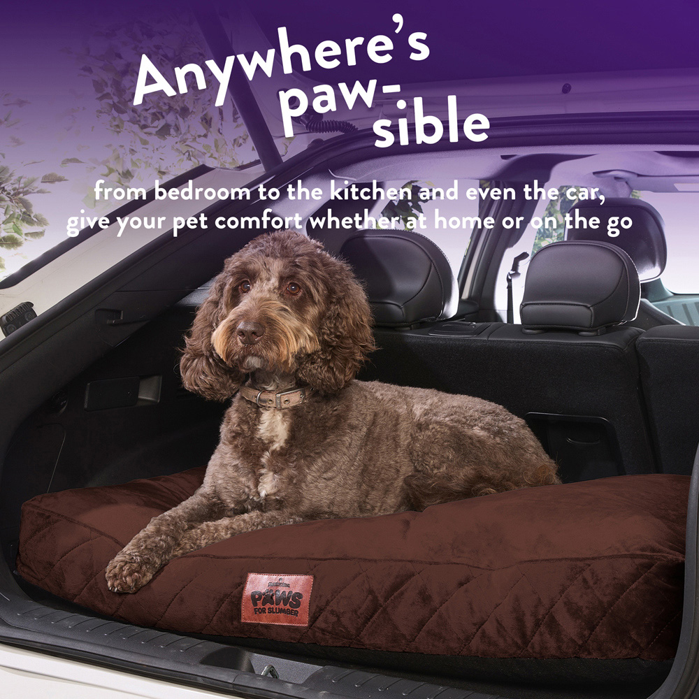 Slumberdown Large Chocolate Brown Padded Pet Bed Image 7