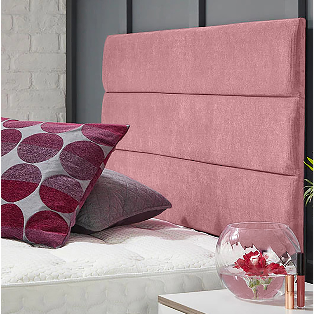 Eleganza Home Bliss Small Single Pink Naples Strutted Headboard Image 1