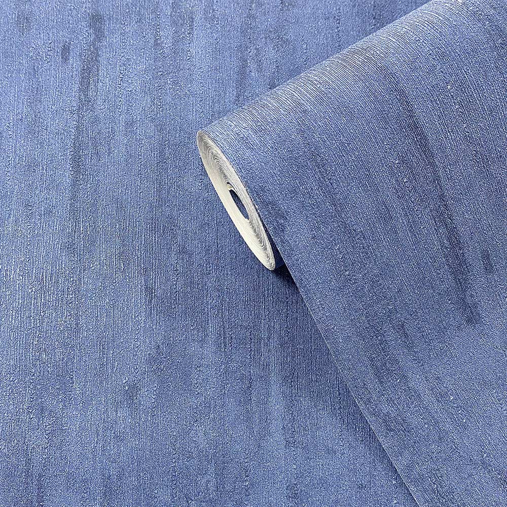 Muriva Darcy James Oleana Blue Textured Wallpaper Image 2
