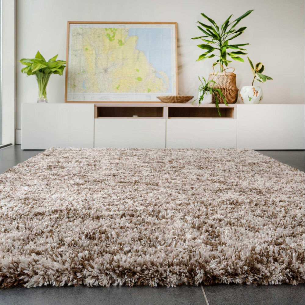 Kukoon Kinsale Brown Multicolour Shaggy Mottled Rug 60 x 240cm Image