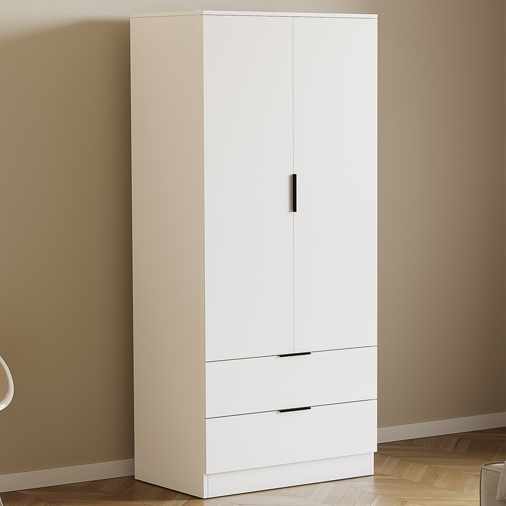 VIDA DESIGNS Trega 2 Drawer 2 Door White Wardrobe Image 1