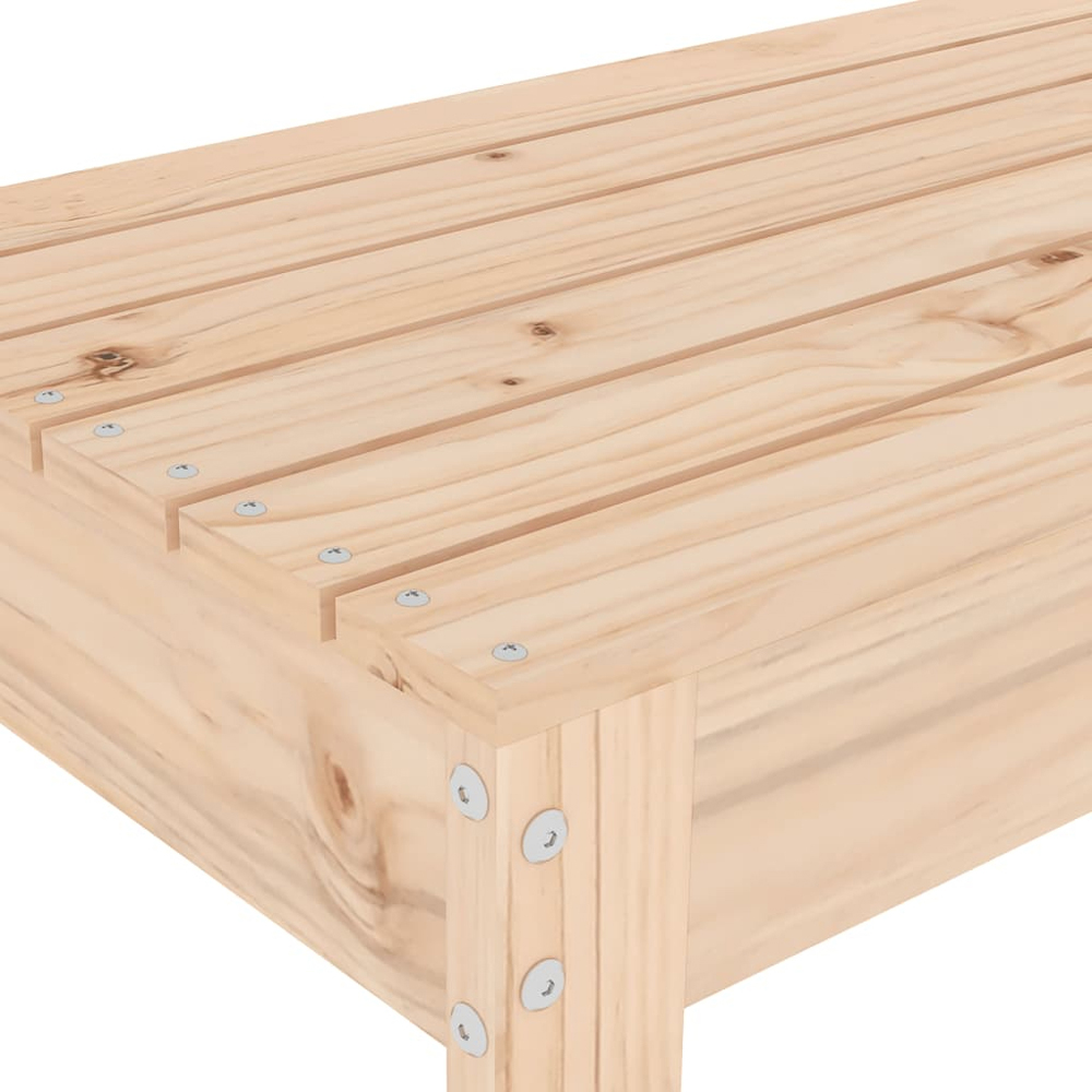 vidaXL Natural Solid Pine Wood Slatted Garden Bench 80 x 38 x 45cm Image 6