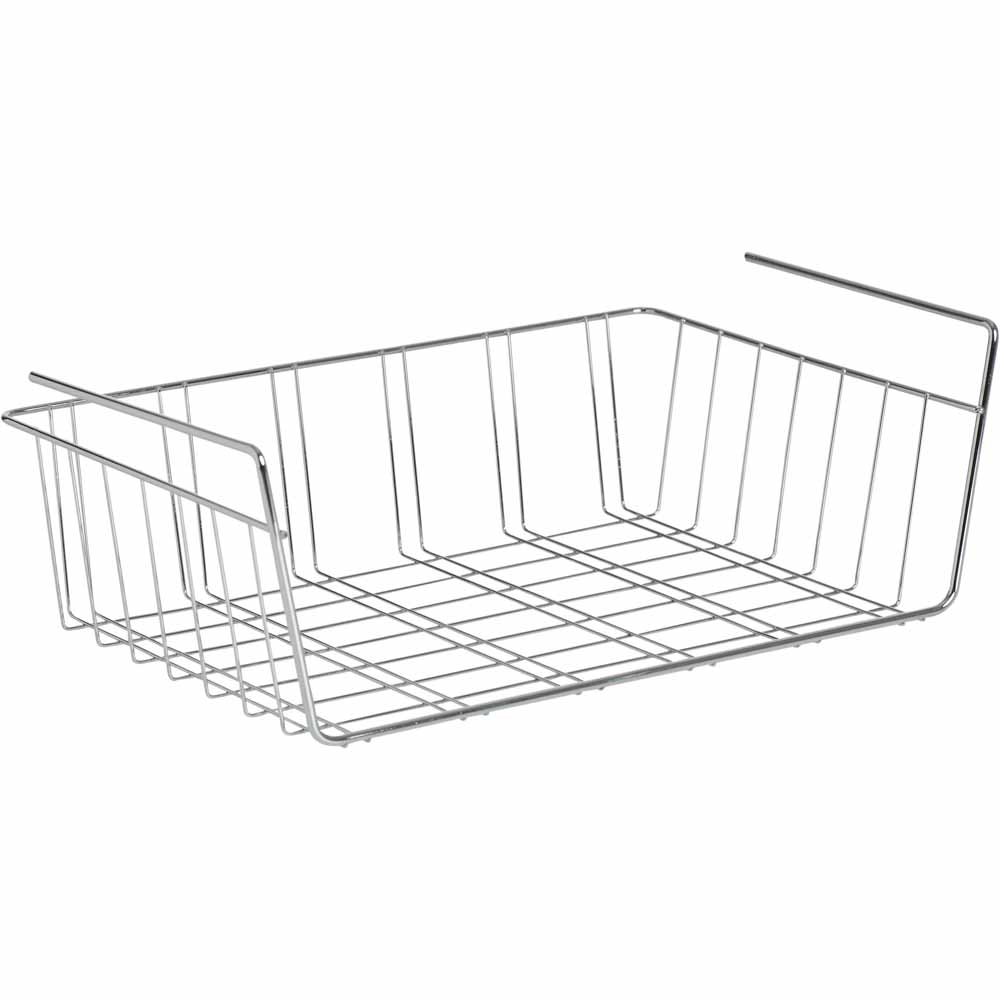 Wilko Chrome Shelf Storage Basket 2 Pk Image 3