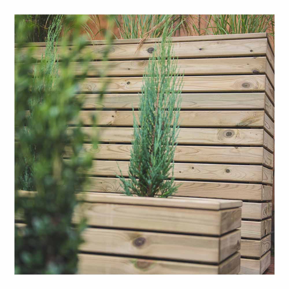Forest Garden Timber Outdoor Long Linear Planter 120 x 40cm Image 4