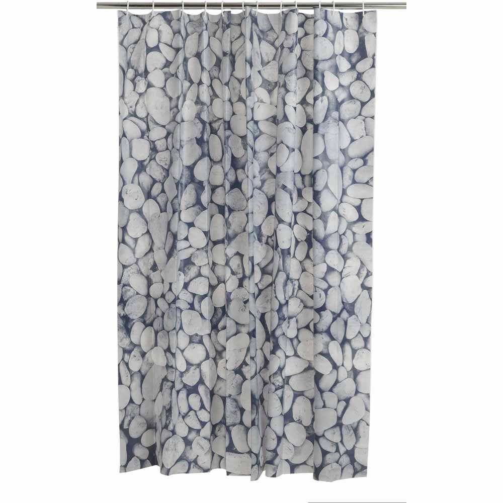 Wilko Pebble Design Shower Curtain Image 1