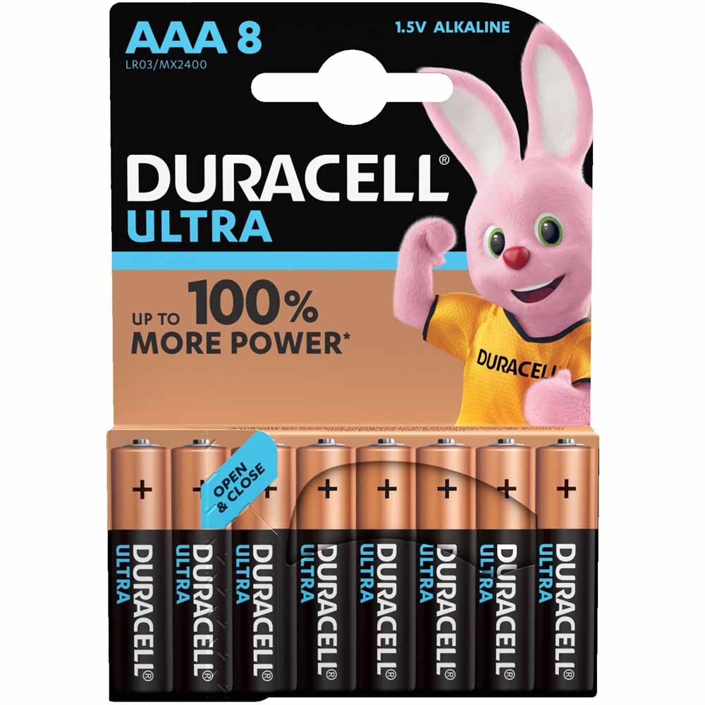 Duracell Ultra LR03 AAA 1.5V Alkaline Batteries 8 pack Image 2