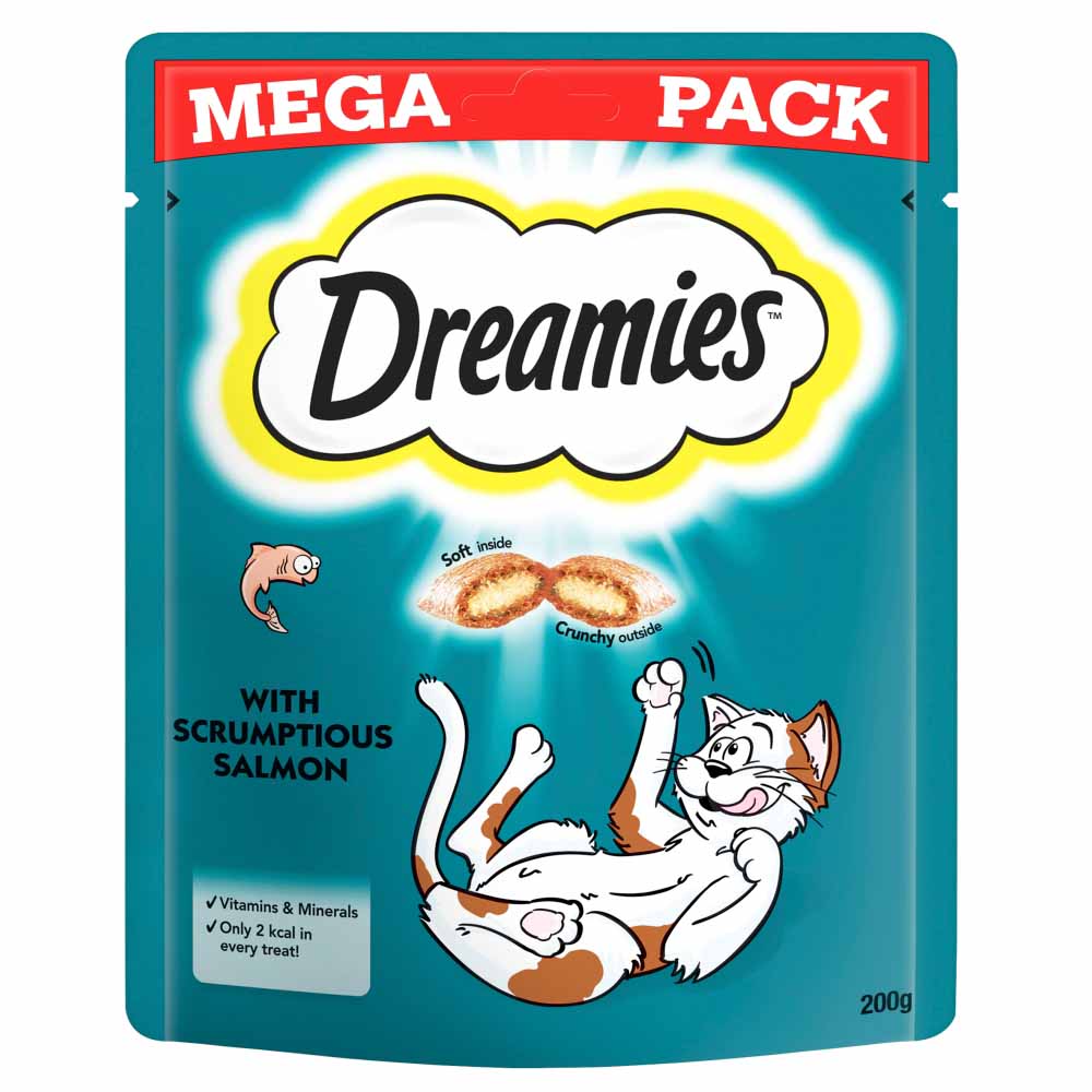 Dreamies Cat Treats With Salmon Mega Pack 200g Wilko