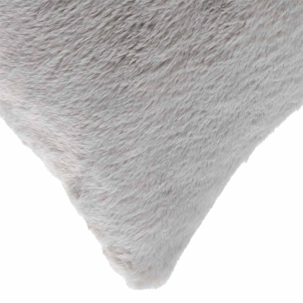 Wilko Grey Faux Fur Cushion 55x55cm Wilko