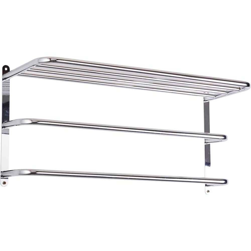 Wilko Chrome 3 Tier Wall Towel Rack Image 1