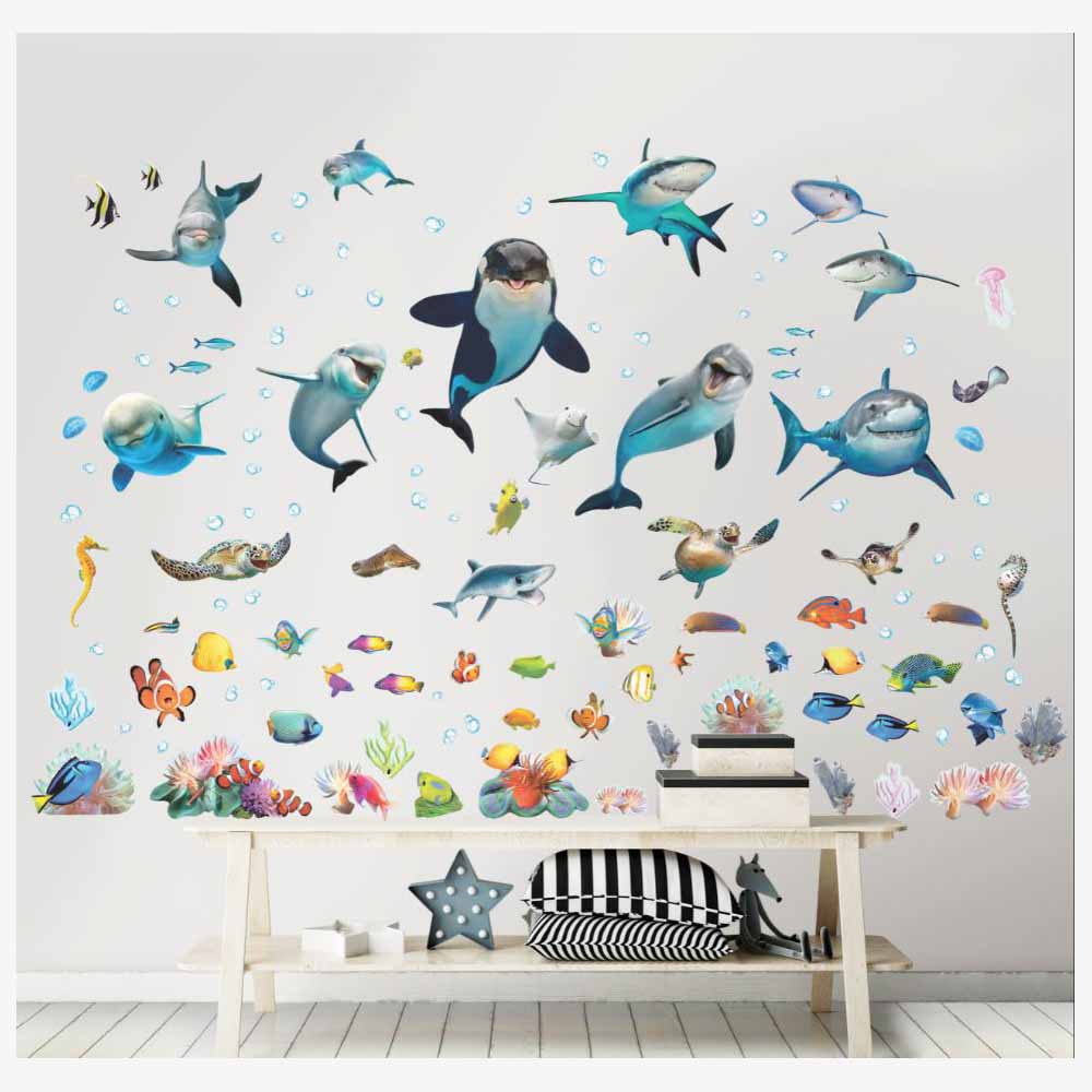 Walltastic Sea Adventure Room Wall Stickers Décor Kit 124 Pack