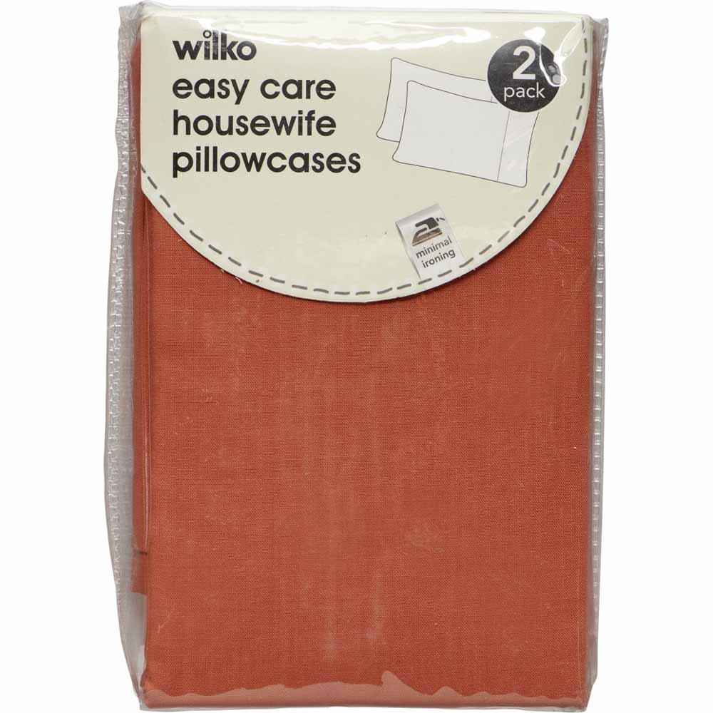 Wilko Terracotta Housewife Pillowcase Pair Image 3