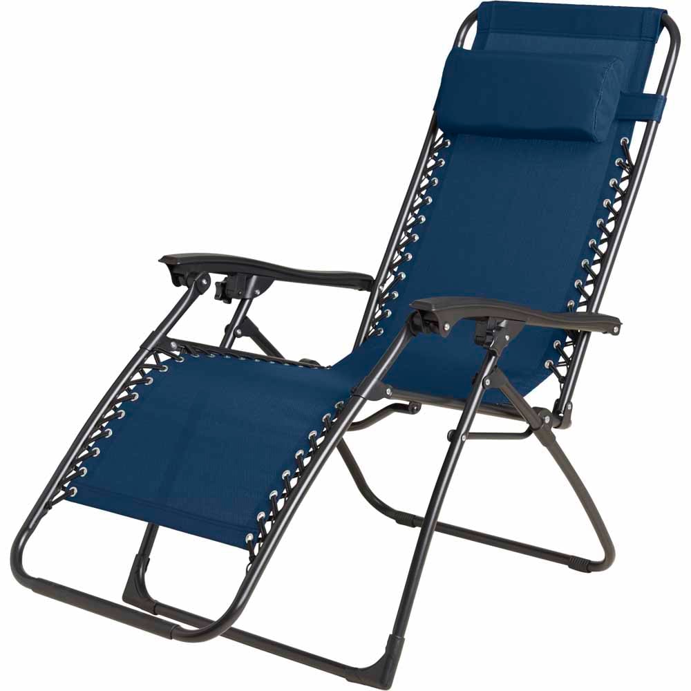 Wilko Woven Recliner Blue Image 1