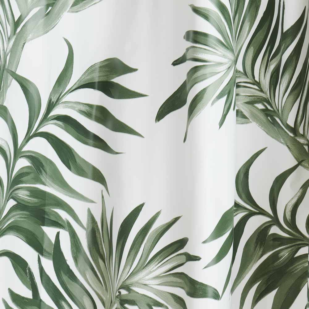 Wilko Tropical Leaf Shower Curtain Image 2