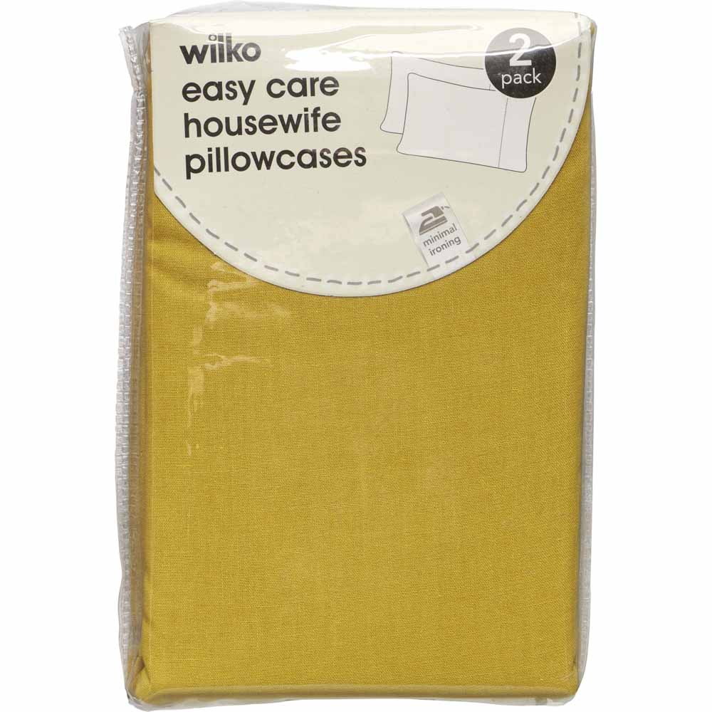 Wilko Mustard Housewife Pillowcase 2 Pack Image 3