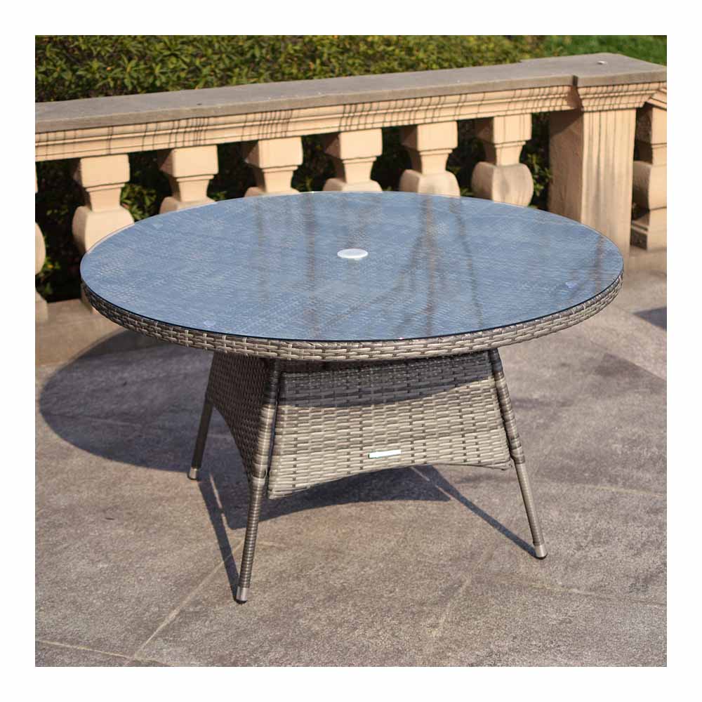 Charles Bentley Rattan 4 Seater Dining Table Grey Image 4