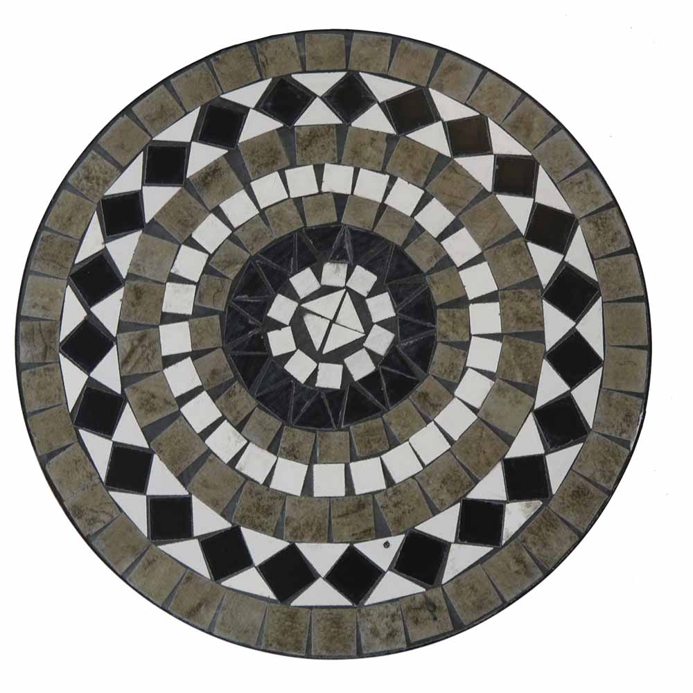 Charles Bentley Black And Grey Mosaic Bistro Set Image 4