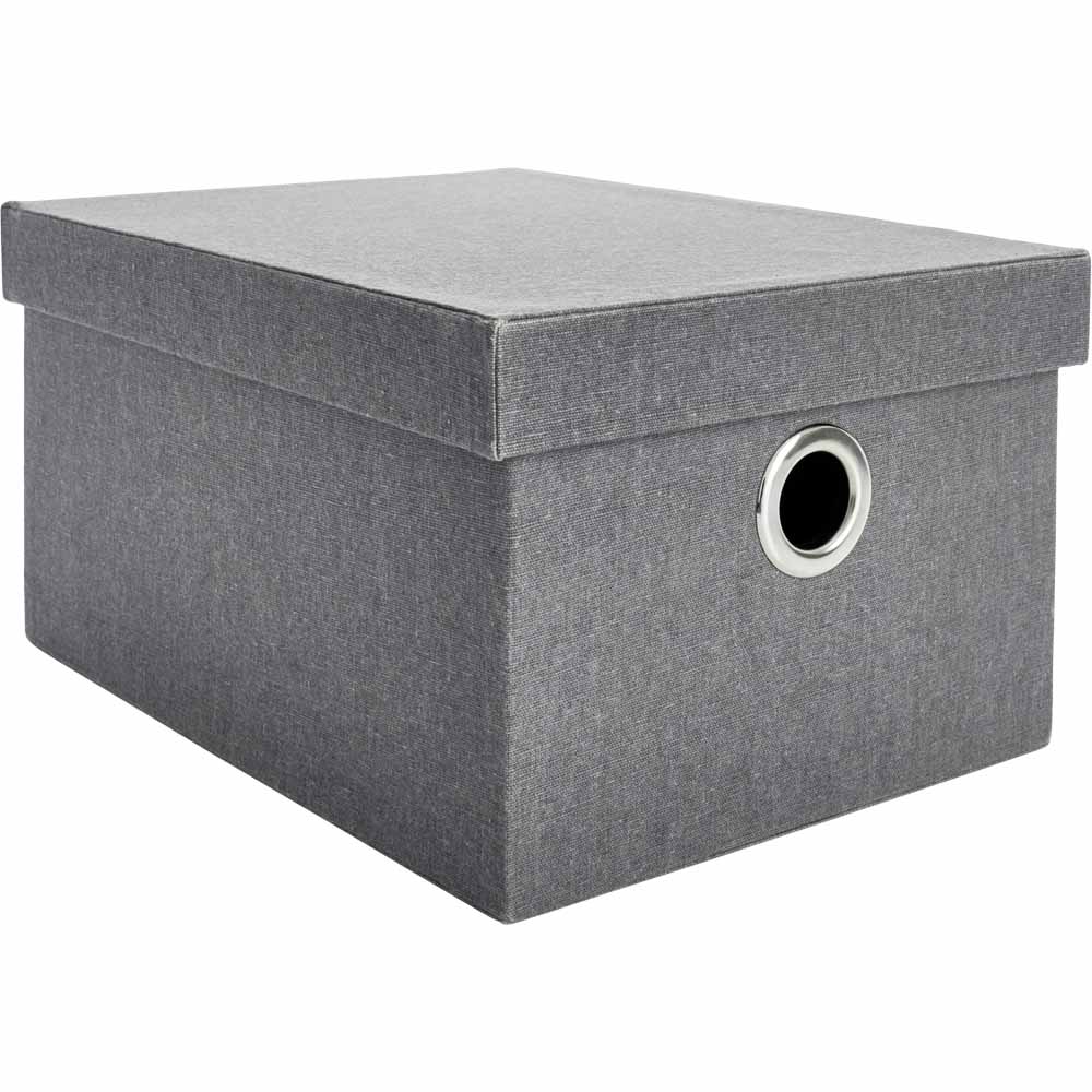 Wilko Lidded Grey Storage Box Large Image 1