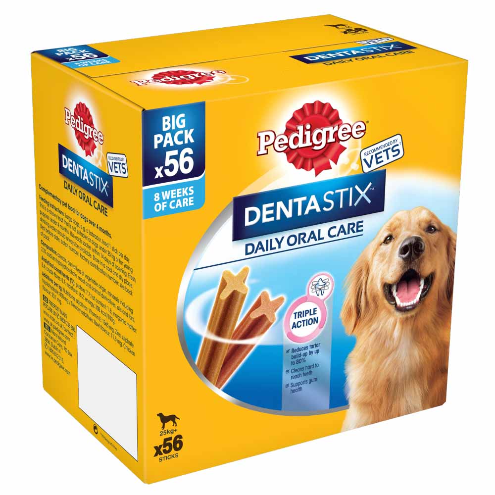 Pedigree 56 pack Dentastix Daily Dental Chews Large Dog Treats Wilko