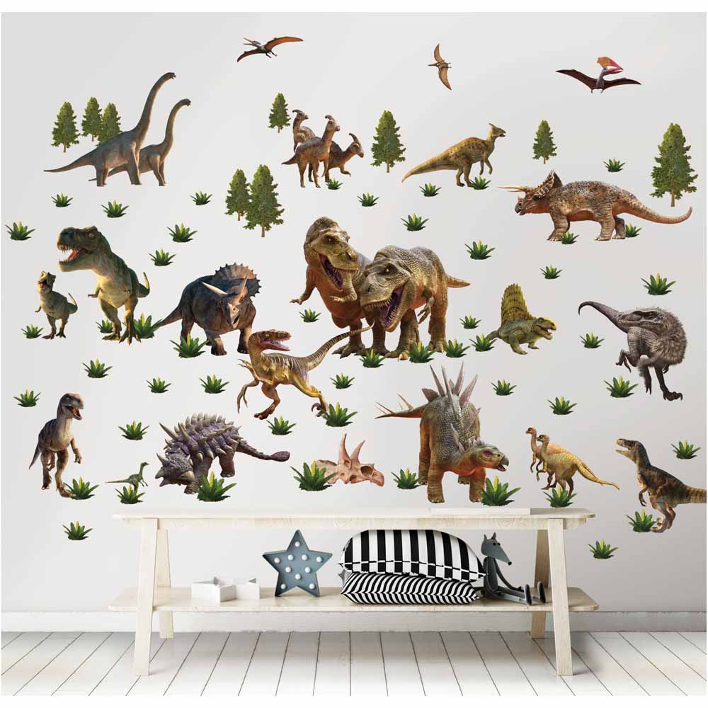 Walltastic Dinosaur Land Room Wall Sticker Décor Kit 80 Pack