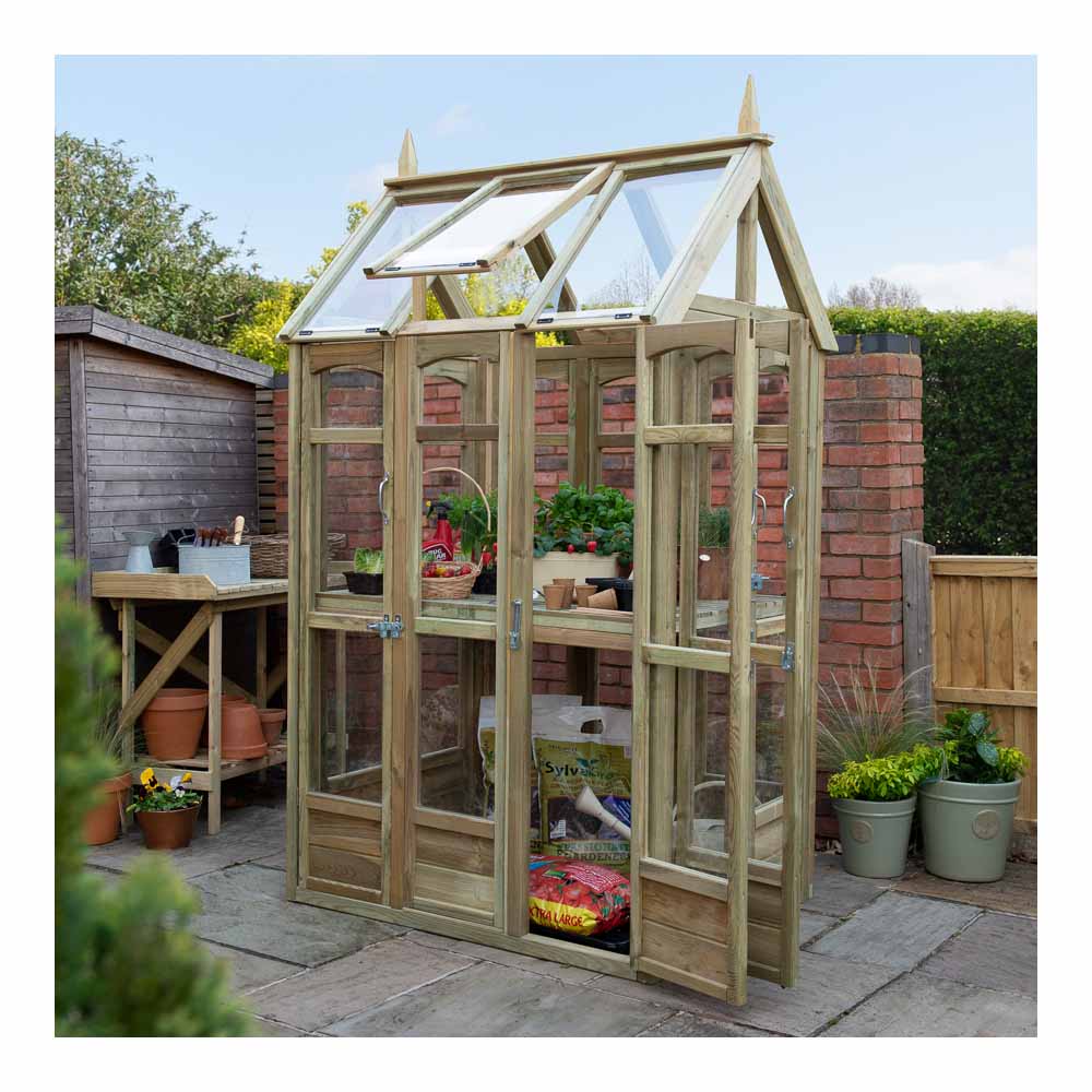 Forest Garden Victorian Timber 3 x 4ft Walkaround Greenhouse Image 2