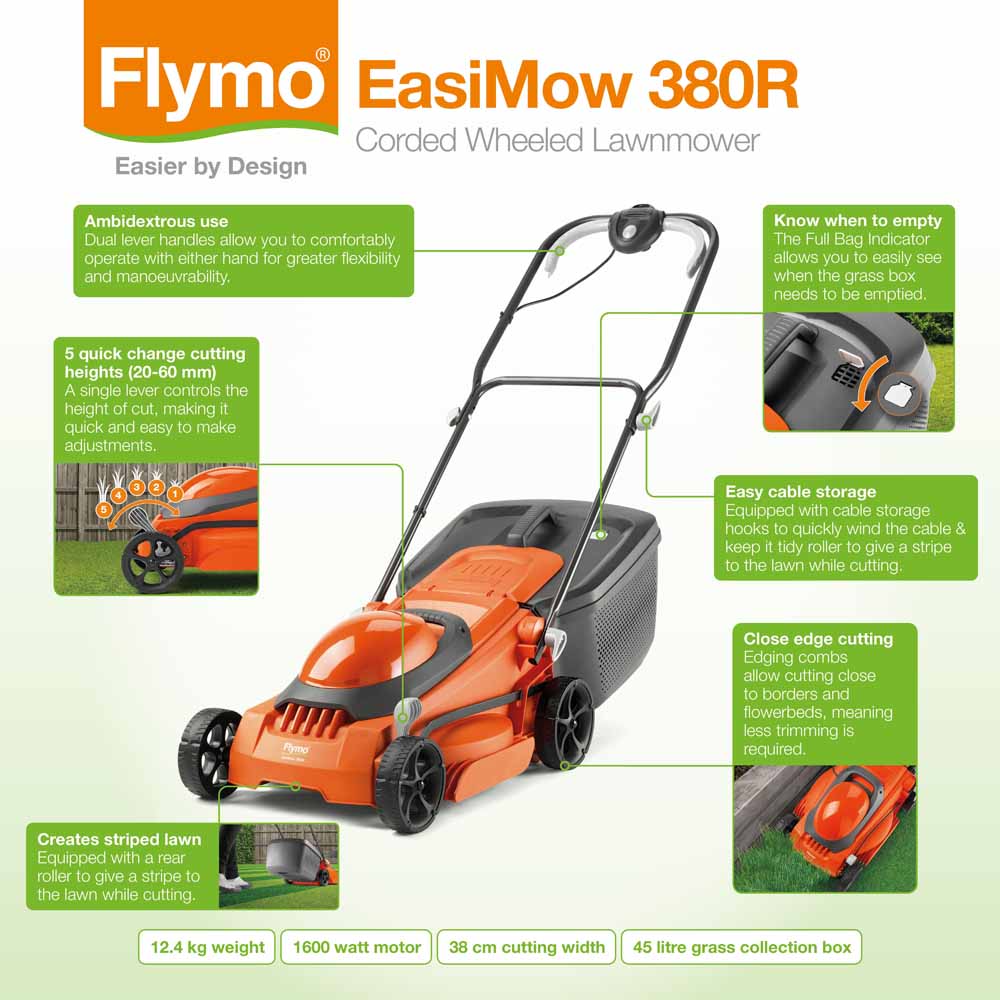 Flymo EasiMow 380R Rotary Electric Lawn Mower Image 7