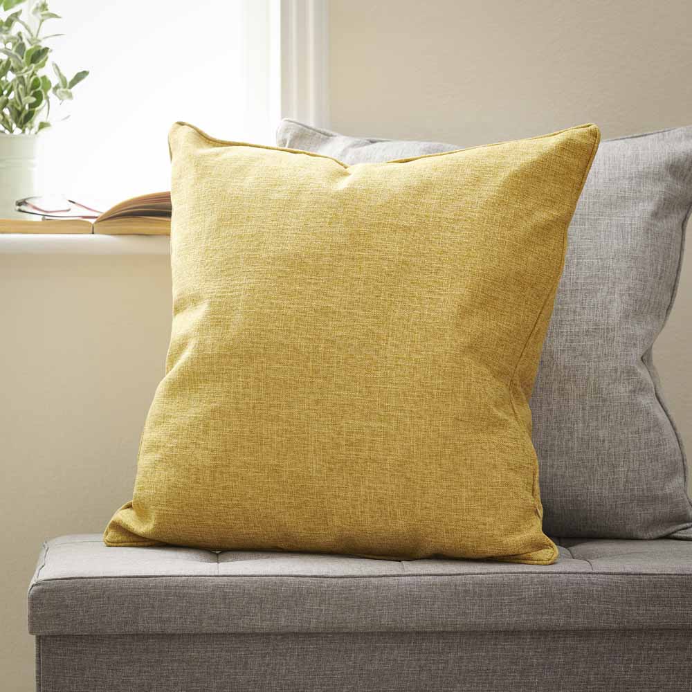 Wilko Grey Faux Linen Slub Cushion 55x55cm Image 3