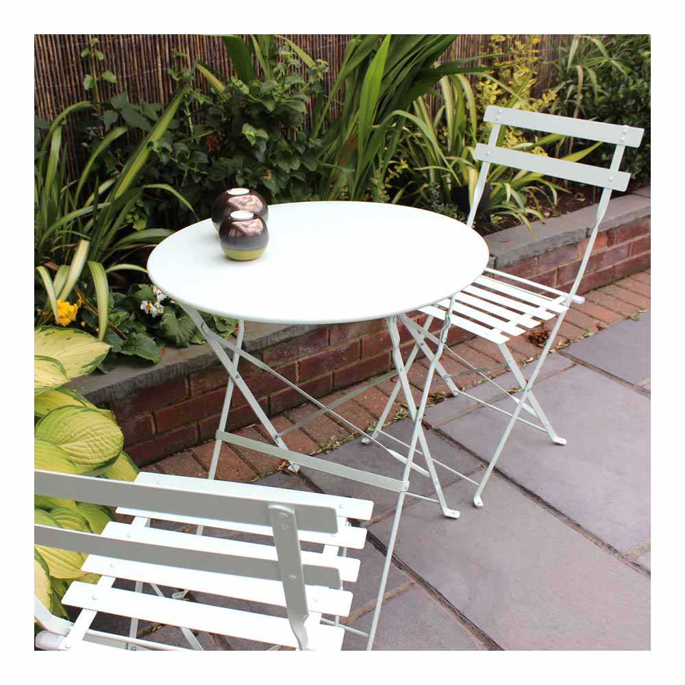 Charles Bentley Folding Metal Bistro Set Heritage Green Image 5