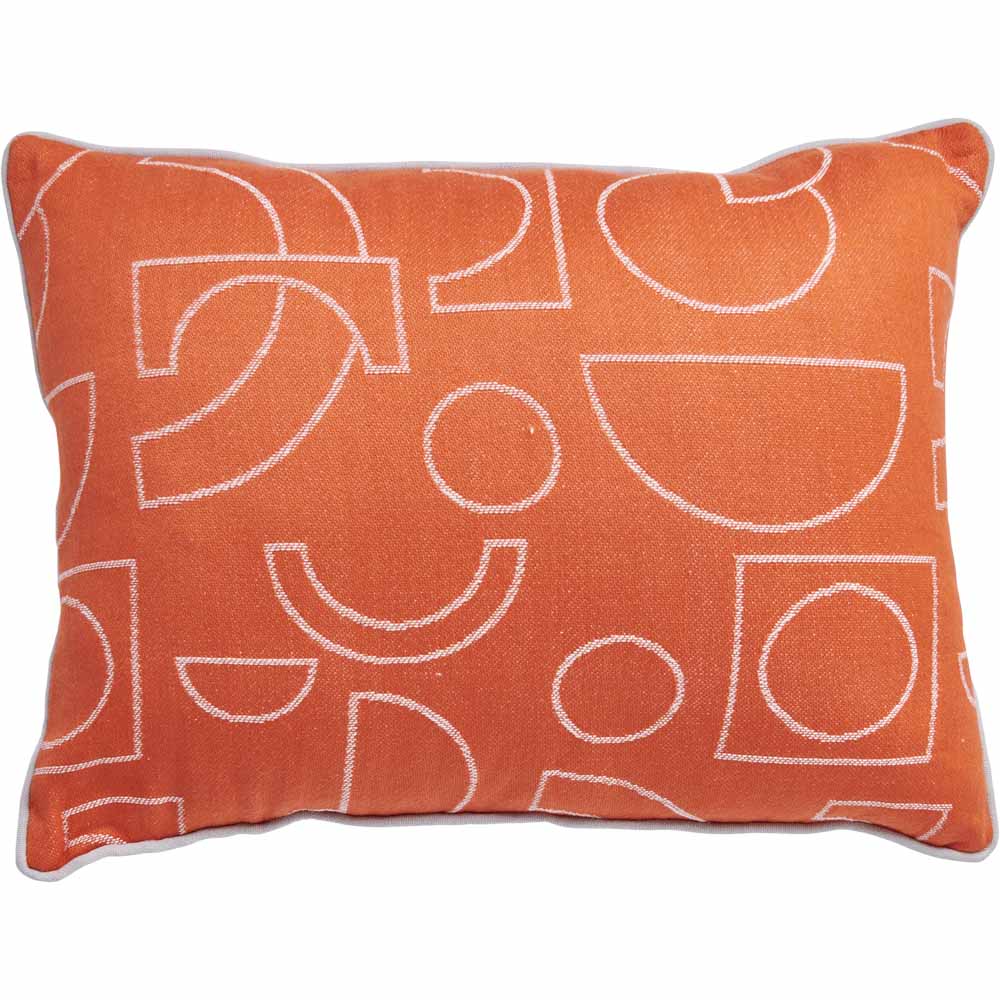 Wilko Geo Woven Cushion Orange 43 x 33cm Image 1