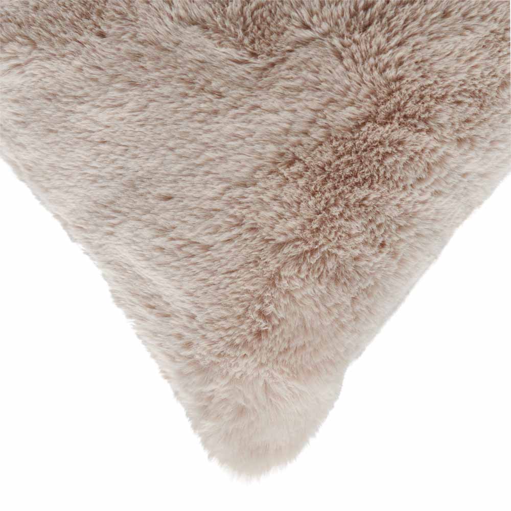 Wilko Stone Faux Fur Cushion 55x55cm Image 2