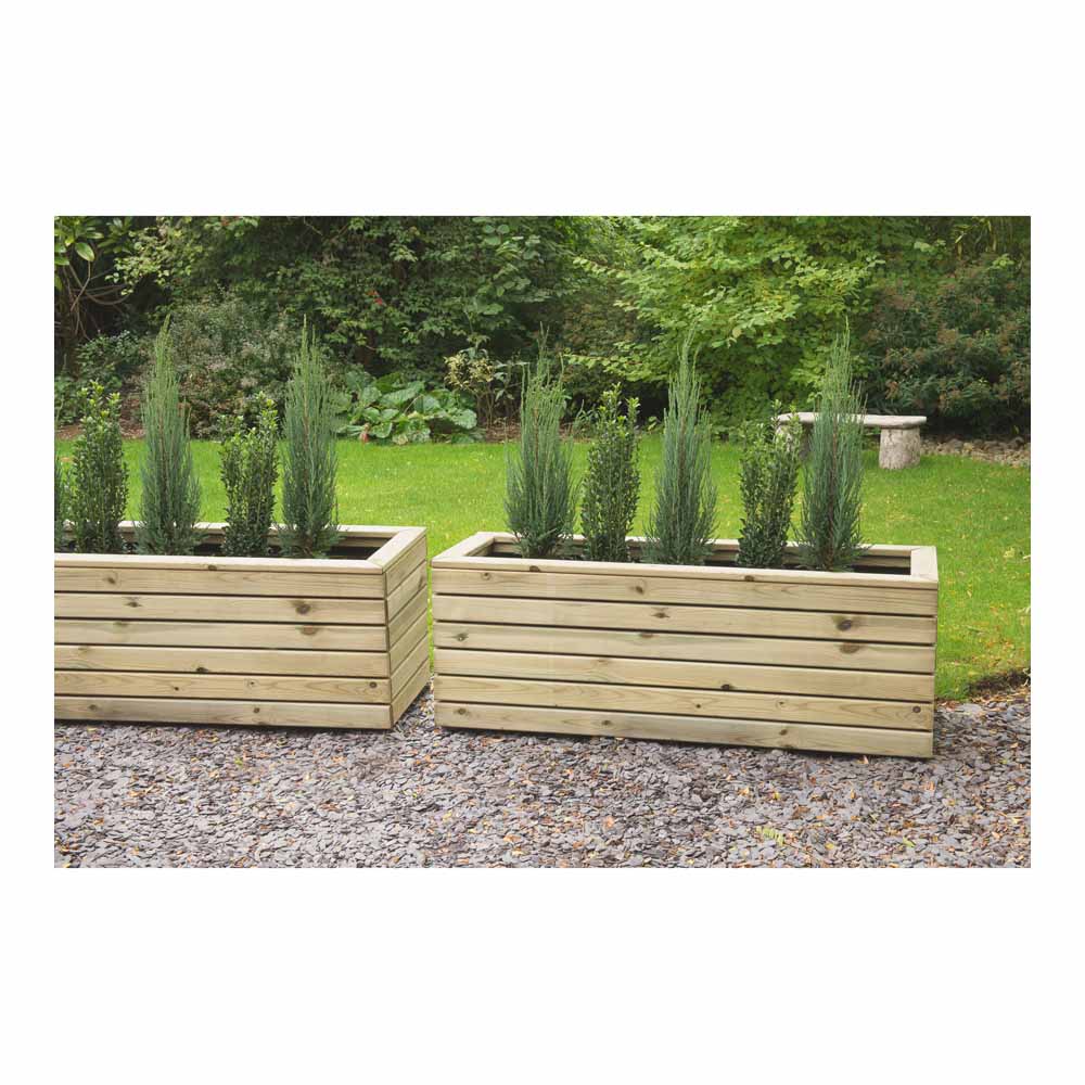 Forest Garden Timber Outdoor Long Linear Planter 120 x 40cm Image 5
