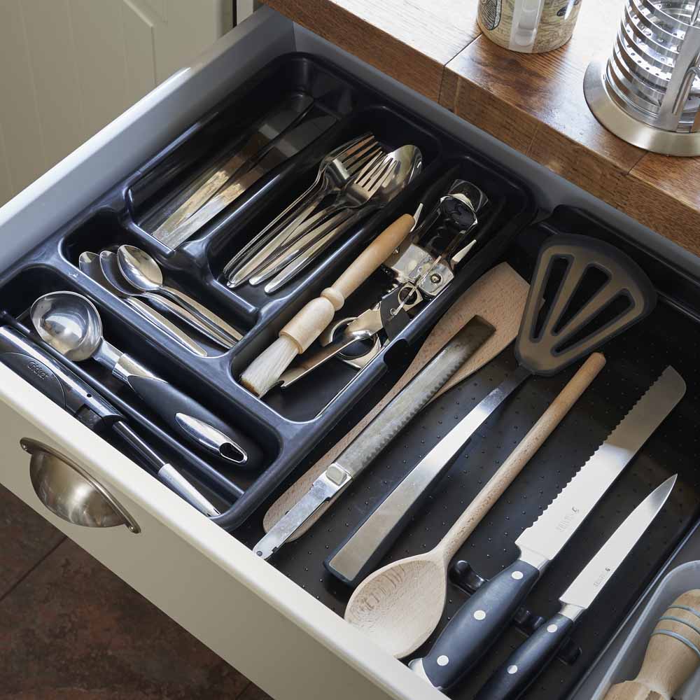 Wilko Black Cutlery Tray Wilko