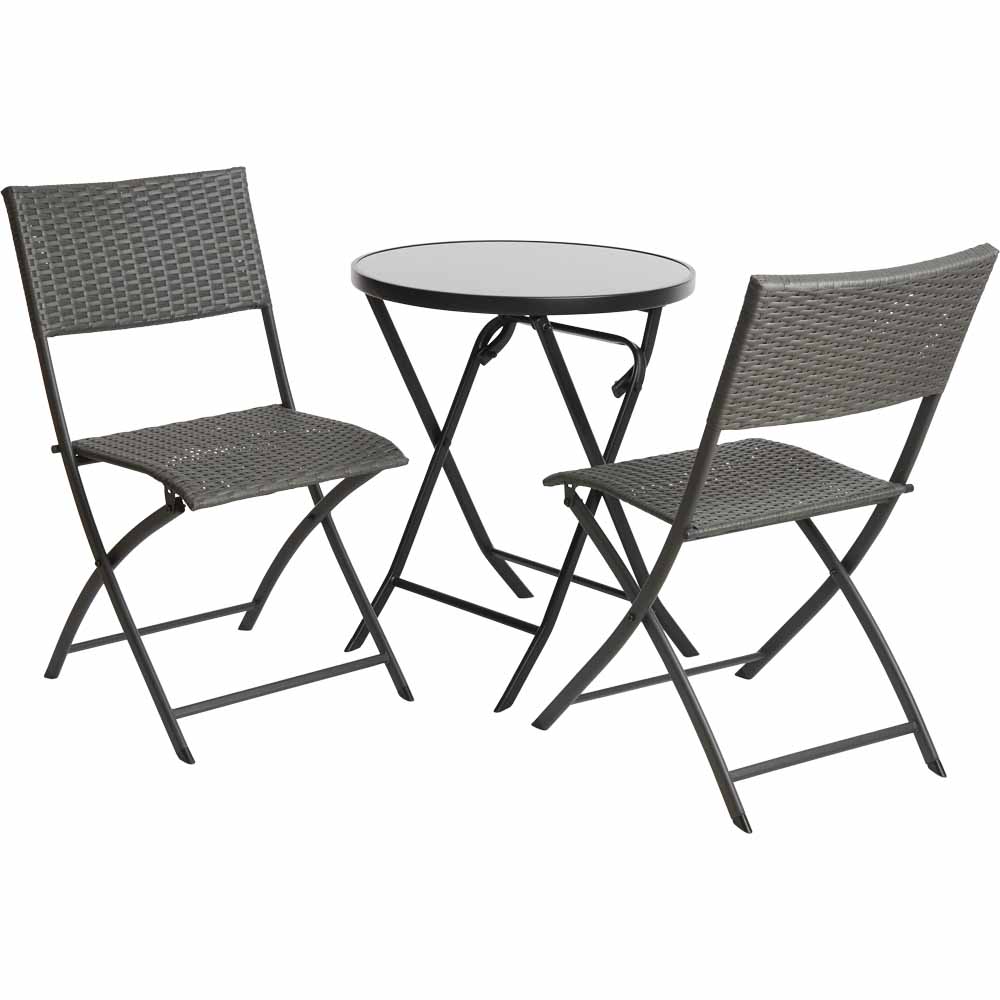 Wilko Rattan Bistro Set Image 2