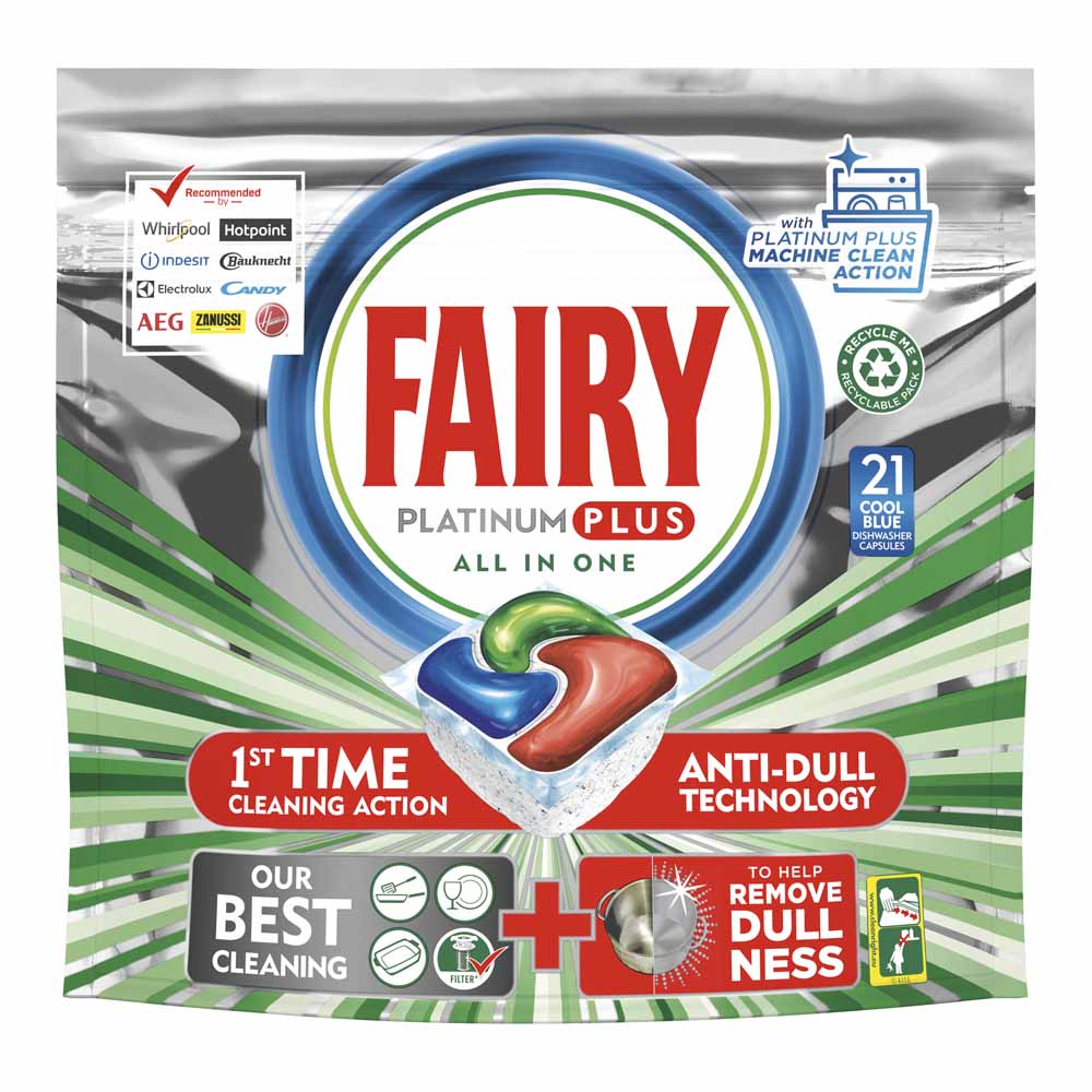 Fairy Auto Dish Washer Platinum Plus Total Machine Clean 21 Tabs Image