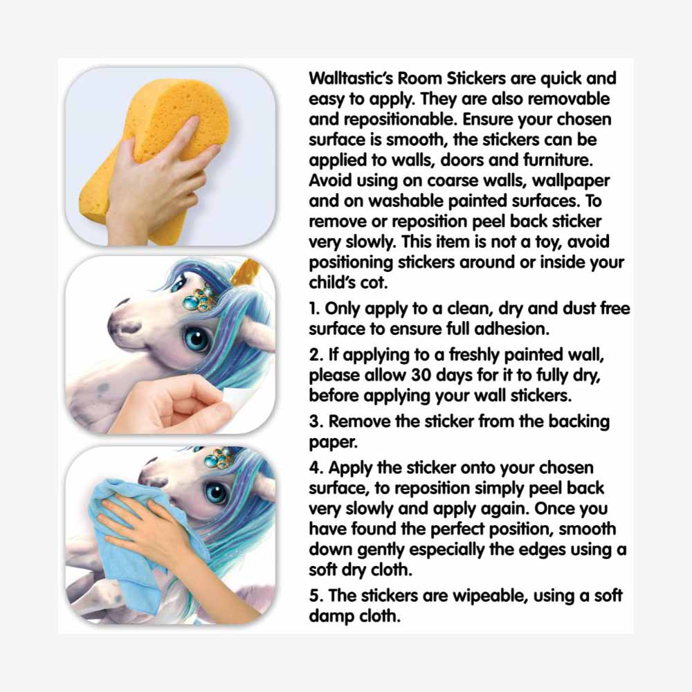 Walltastic Magical Unicorn Wall Stickers 71 Pack Wilko