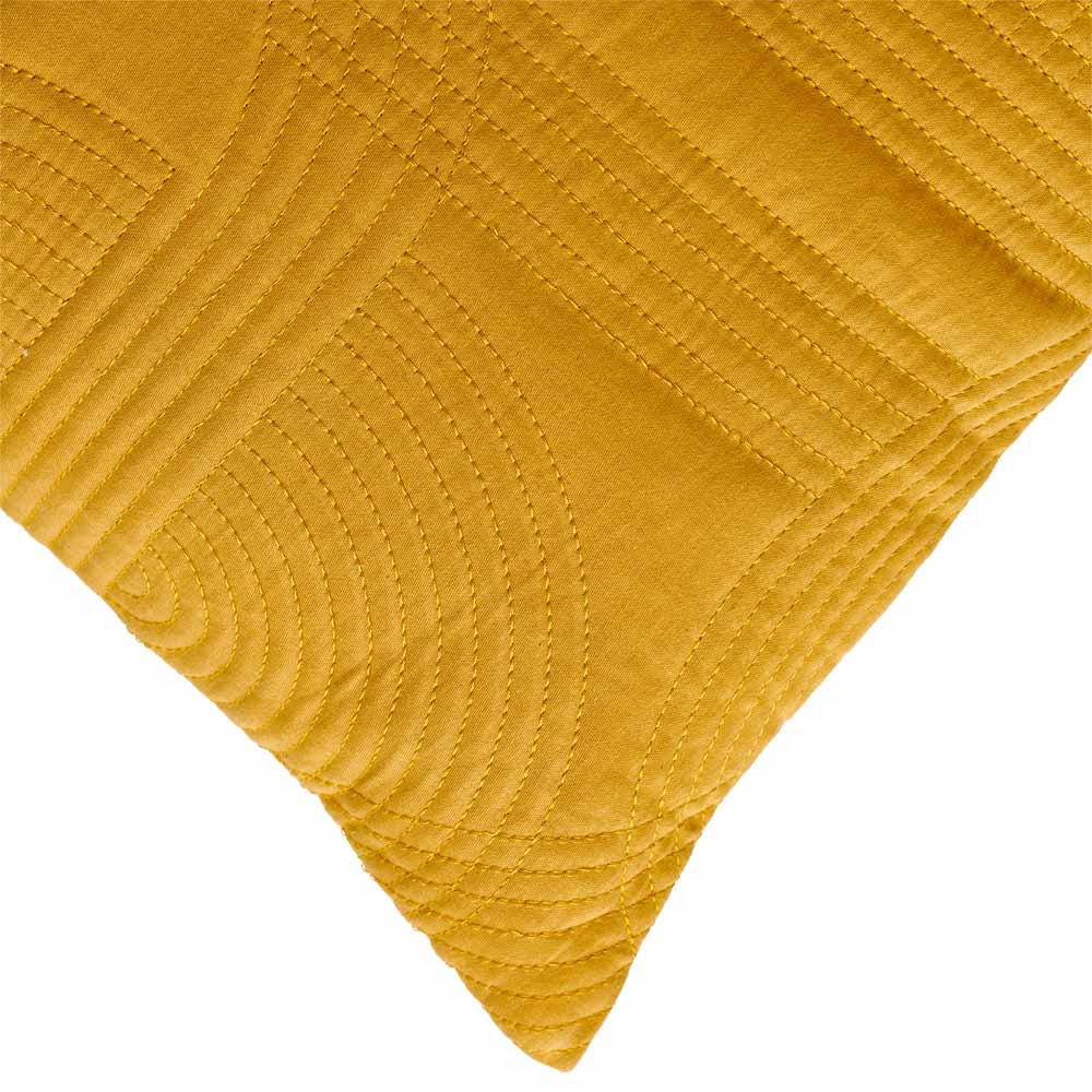 Wilko Ochre Geo Quilted Cushion 43X43cm Wilko