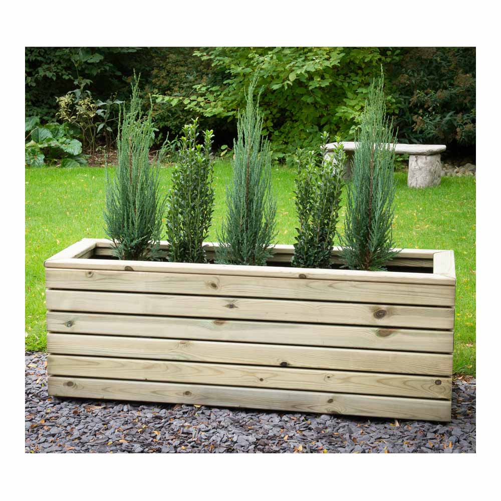 Forest Garden Timber Outdoor Long Linear Planter 120 x 40cm Image 2