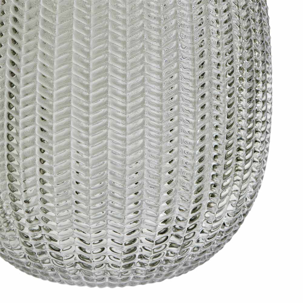 Wilko Glass Patterned Vase Grey Image 2