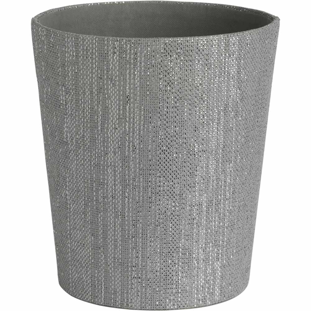 Wilko Silver Glitter Waste Bin Image 2