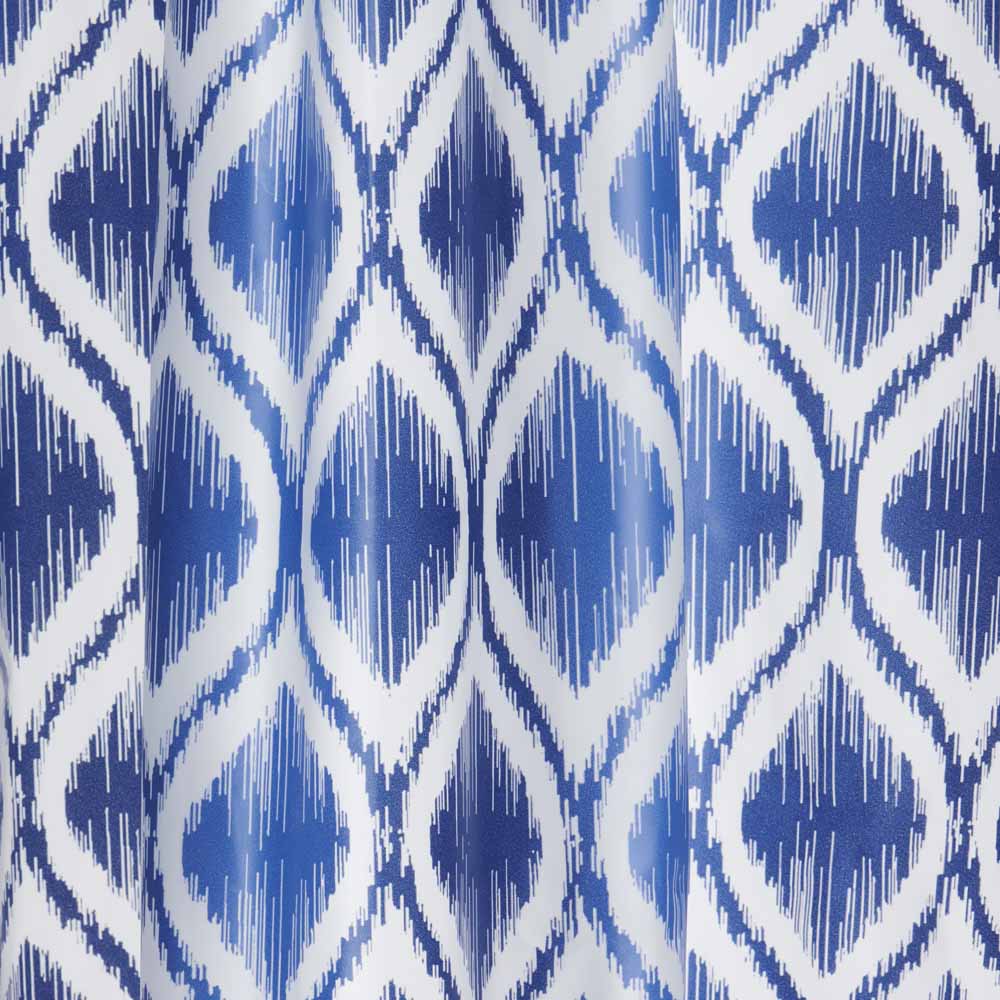 Wilko Blue Aztec Shower Curtain Wilko
