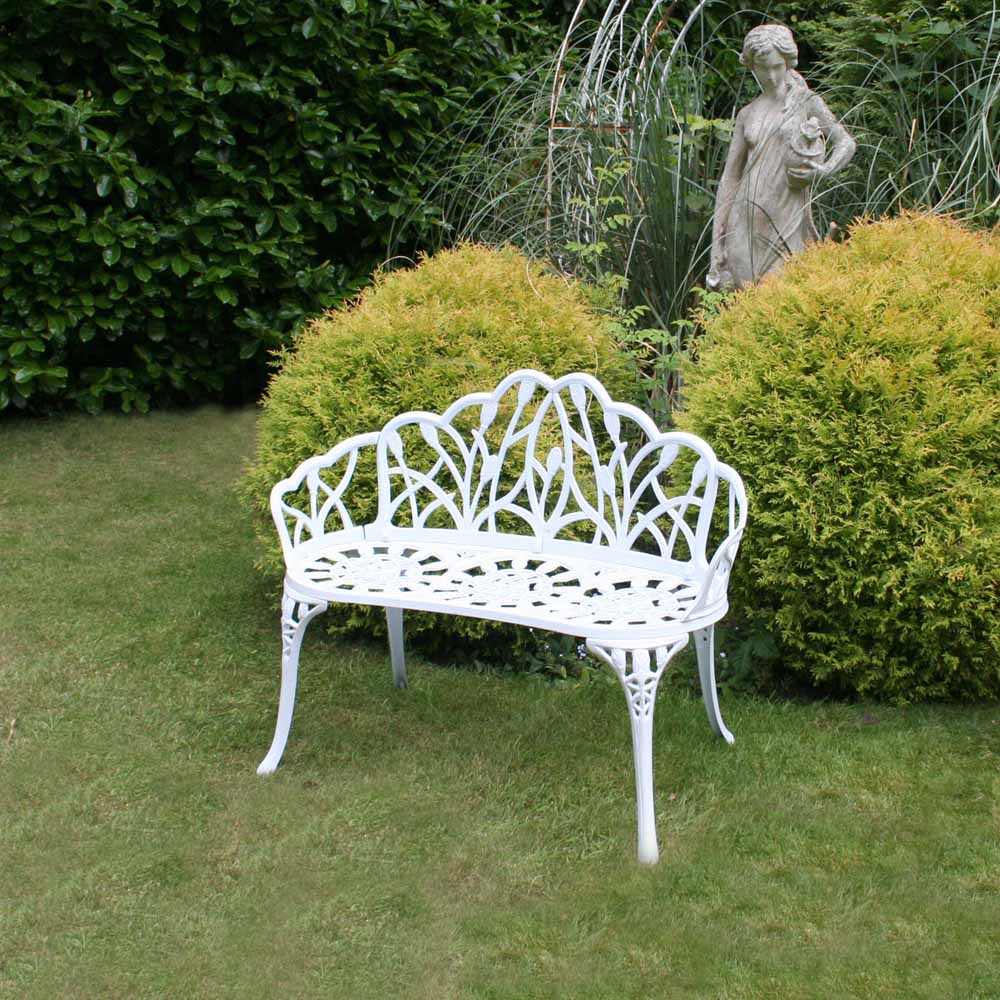 Charles Bentley Cast Aluminium 2 Seater Tulip Bench Wilko
