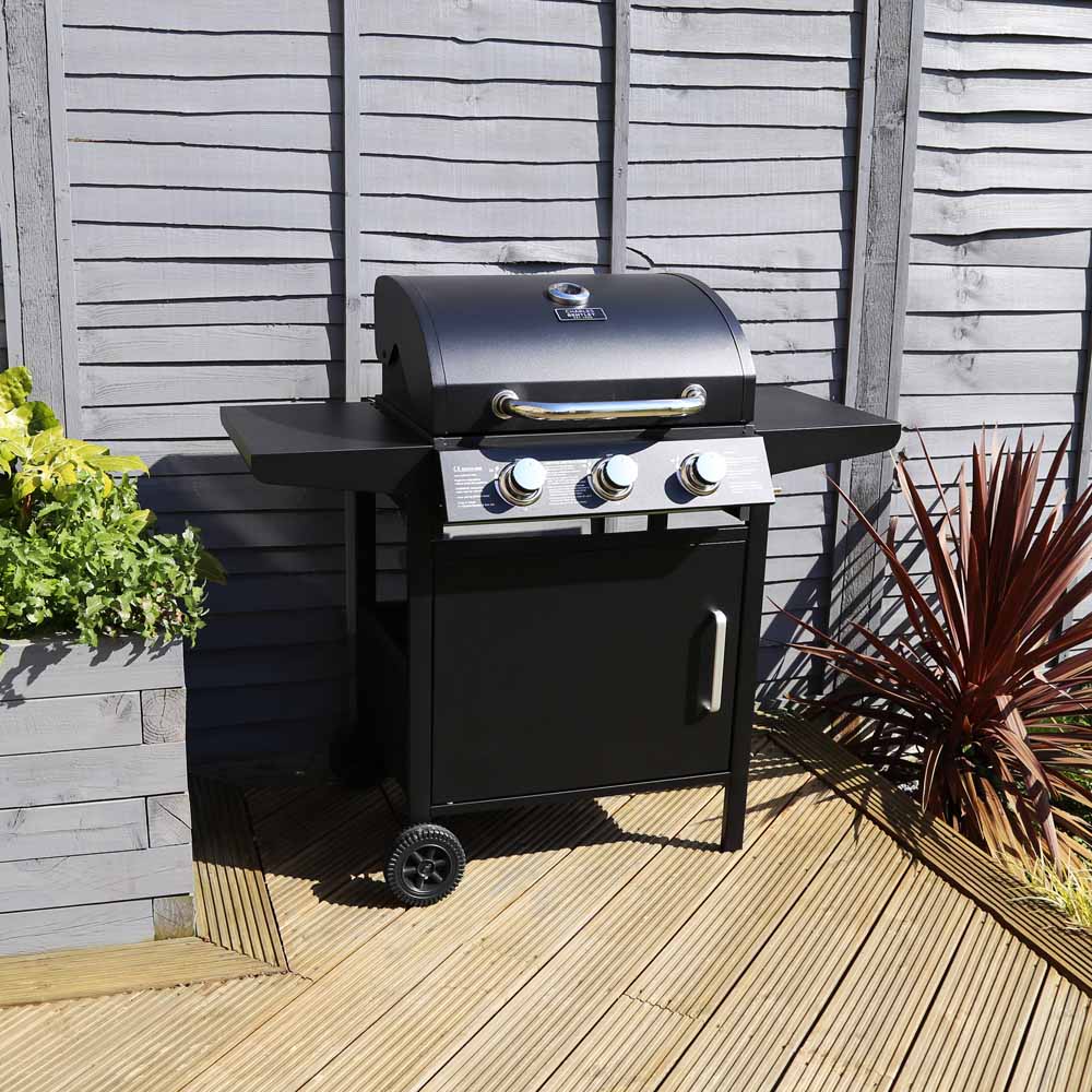 Charles Bentley 3 Burner Gas BBQ Black Image 6