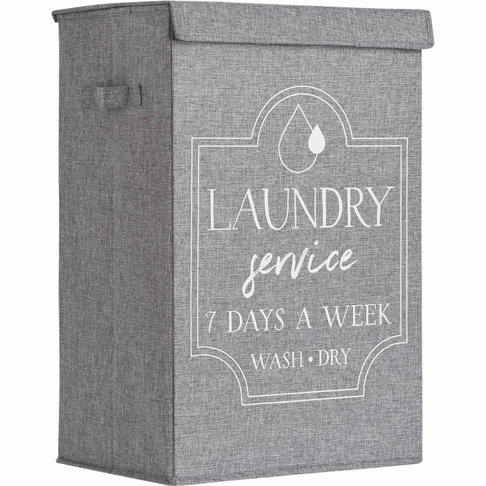 Wilko Grey Folding Laundry Hamper Image 2