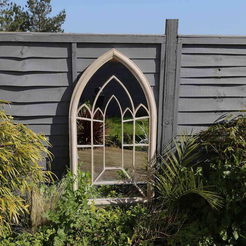 Charles Bentley Arch Outdoor Mirror Cream Image 4